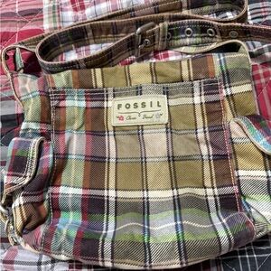 Fossil Colorful Plaid Crossbody Bag